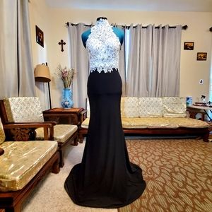 NWT Black and White Evening Gown Dress